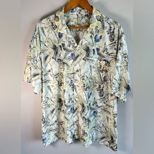Abercrombie & Fitch Men Button Down Shirt XXL Floral Hawaiian Nylon Stretch NWOT
